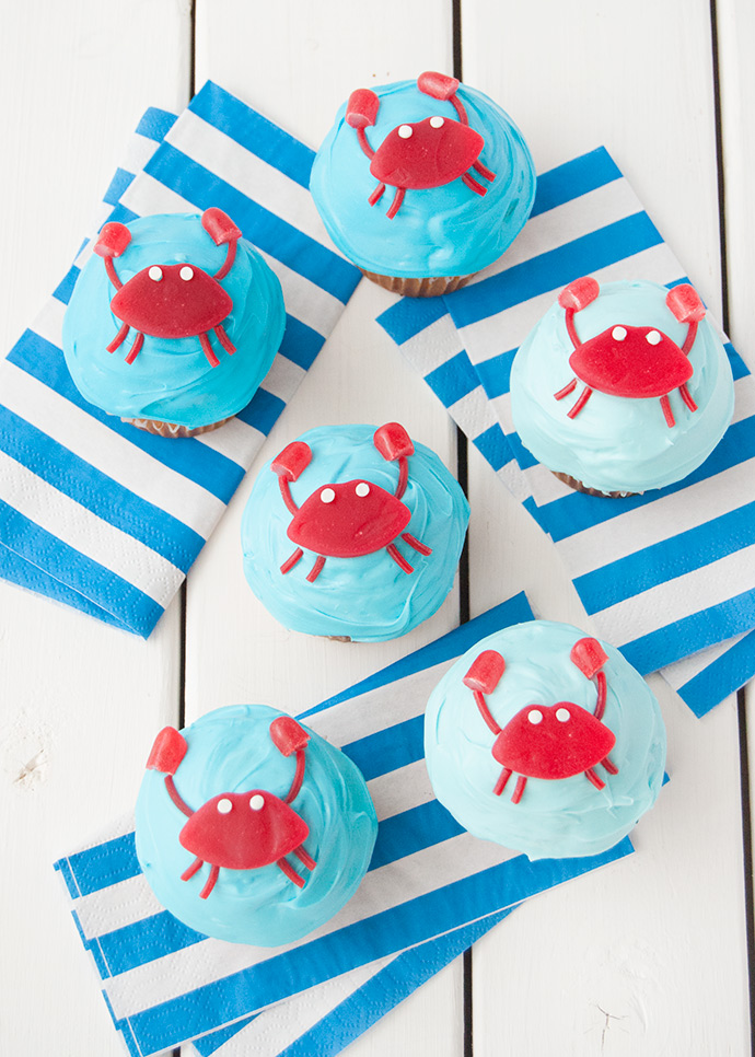 Under the Sea Crab Cupcakes