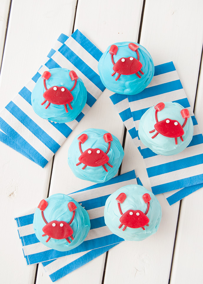 Under the Sea Crab Cupcakes