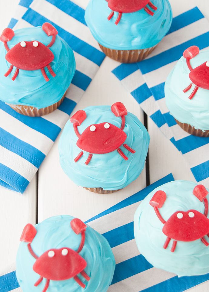 Under the Sea Crab Cupcakes