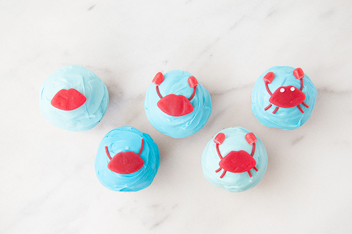 Under the Sea Crab Cupcakes