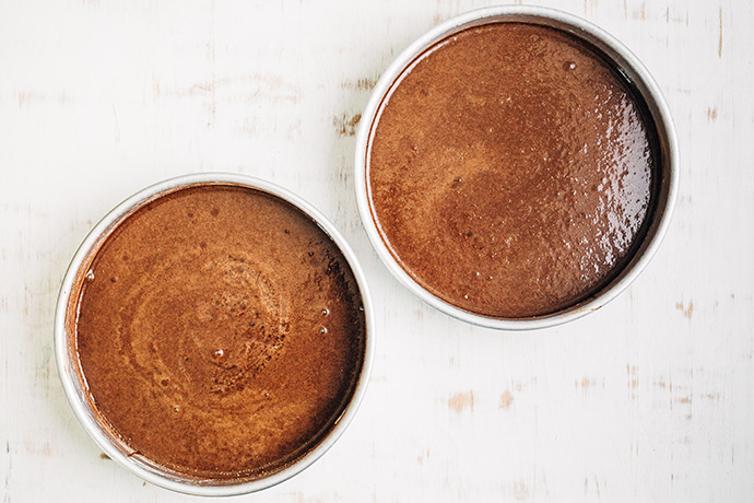 Chocolate Spiderweb Layer Cake