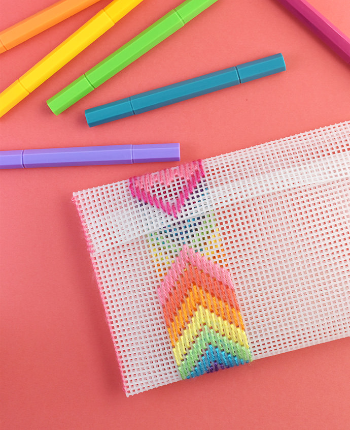 Stitch a Rainbow Plastic Canvas Pouch