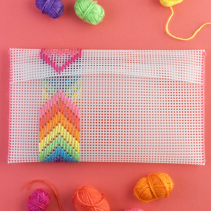 Stitch a Rainbow Plastic Canvas Pouch