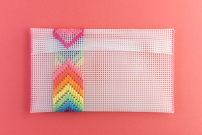 Stitch a Rainbow Plastic Canvas Pouch