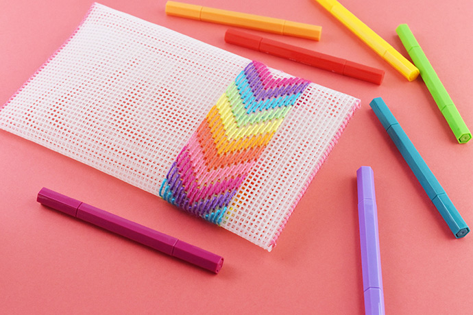 Stitch a Rainbow Plastic Canvas Pouch