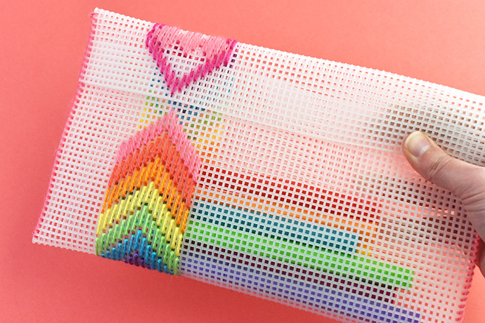 Stitch a Rainbow Plastic Canvas Pouch