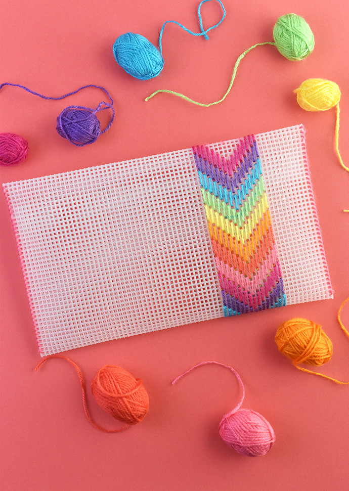 Stitch a Rainbow Plastic Canvas Pouch