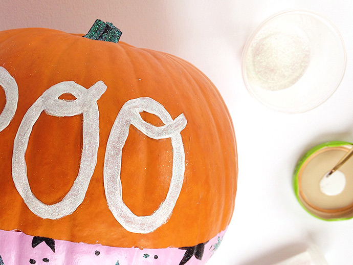 No Carve Glitter Pumpkins