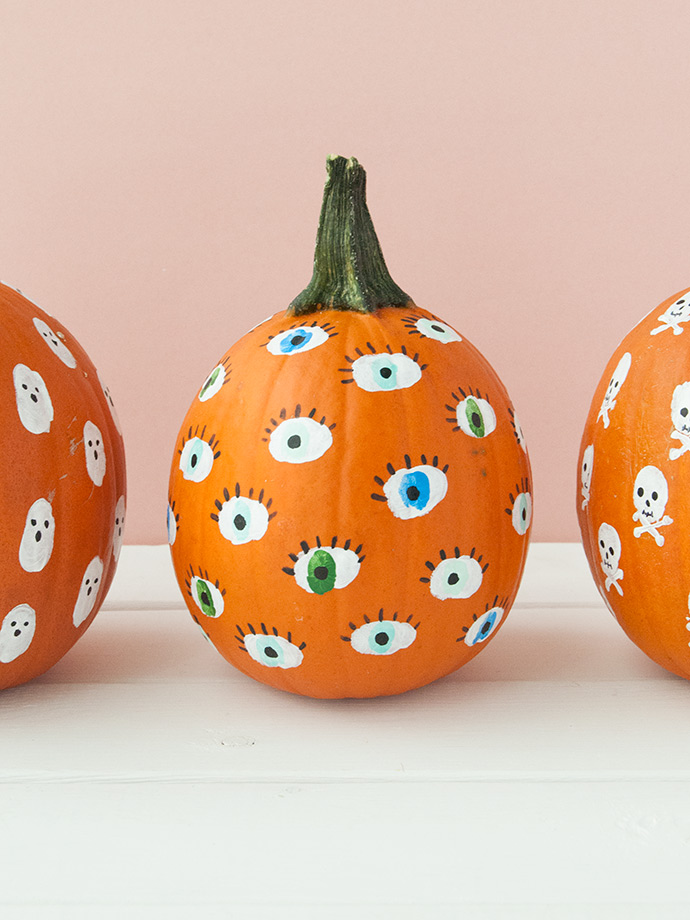 Painted Fingerprint Pumpkins for Kids