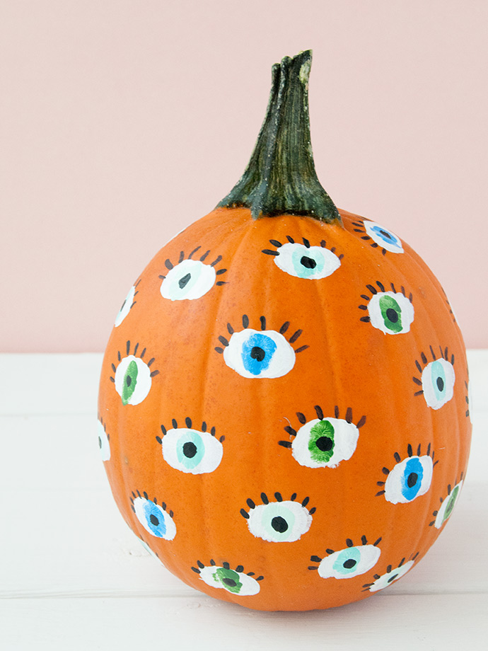 Painted Fingerprint Pumpkins for Kids