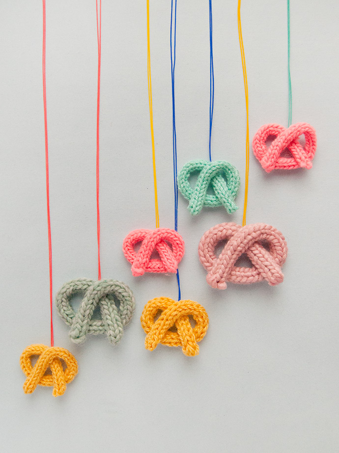 French Knit Pretzel Necklaces