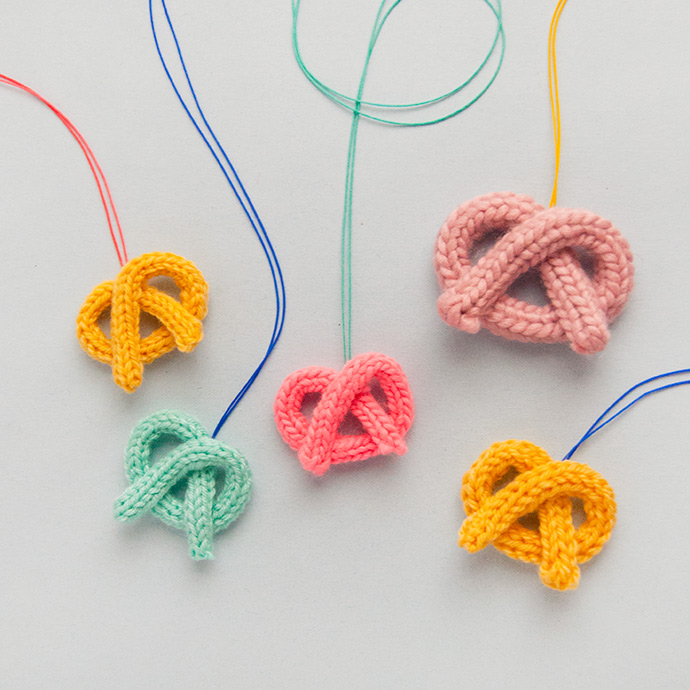 French Knit Pretzel Necklaces
