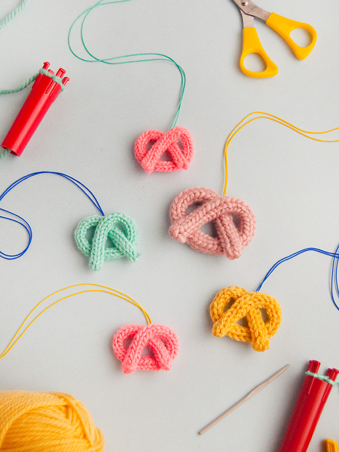 French Knit Pretzel Necklaces