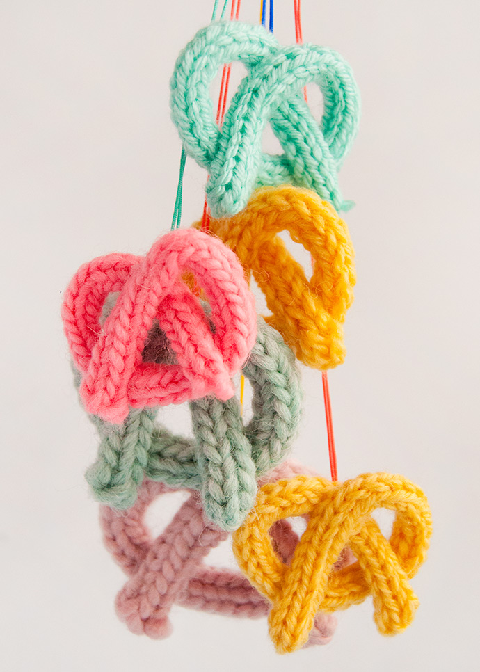 French Knit Pretzel Necklaces