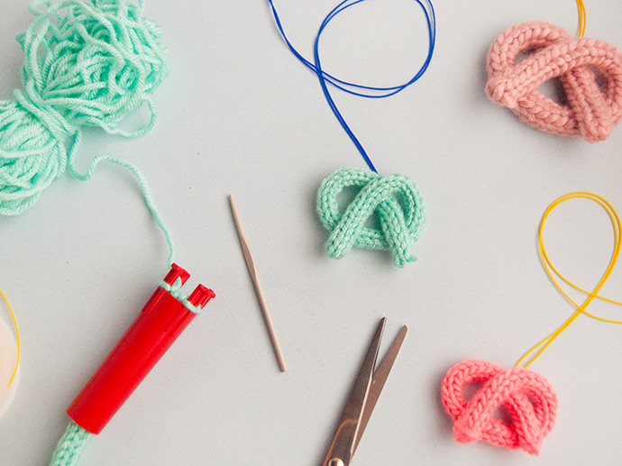 French Knit Pretzel Necklaces