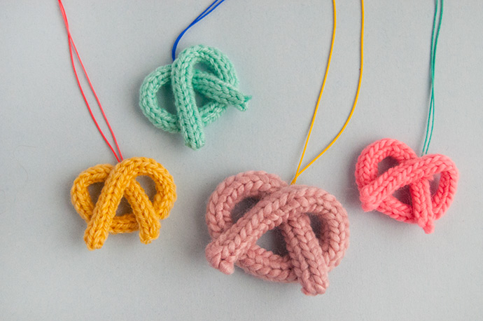 French Knit Pretzel Necklaces