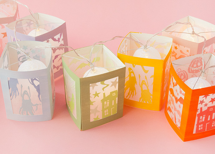 Rainbow Halloween Paper Lanterns