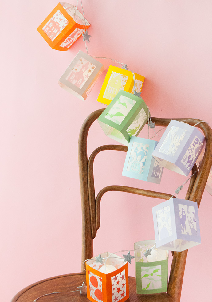 Rainbow Halloween Paper Lanterns