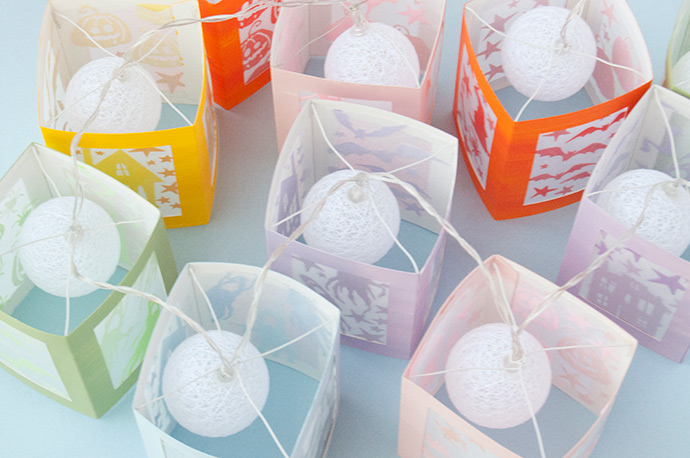 Rainbow Halloween Paper Lanterns