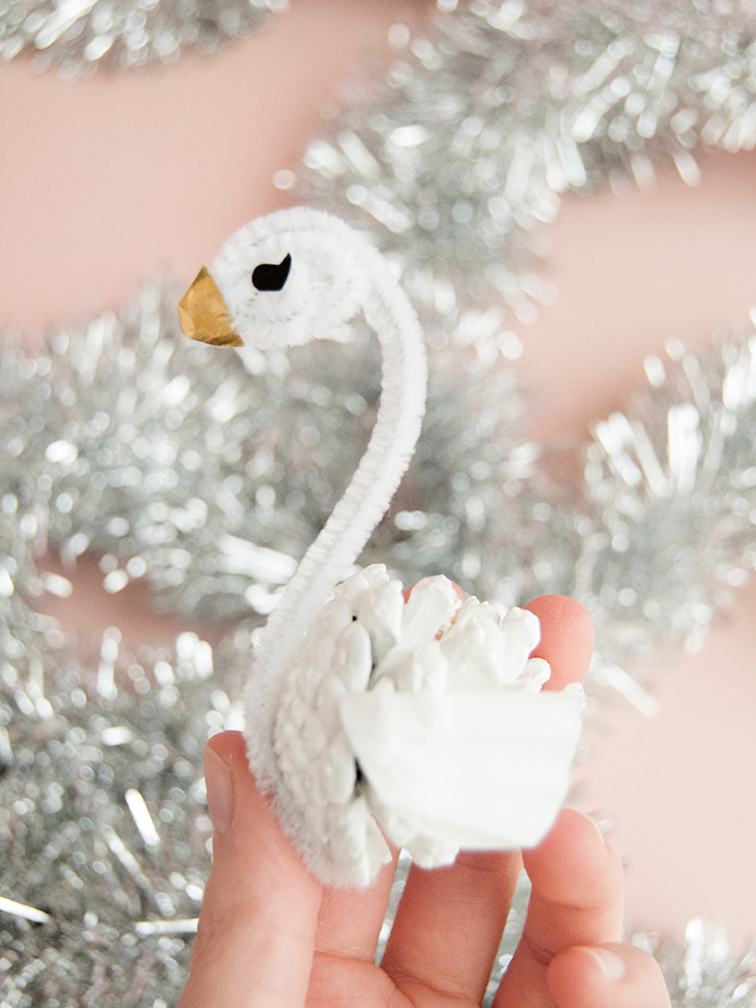 Pinecone Swan Ornaments