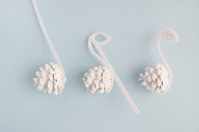 Pinecone Swan Ornaments