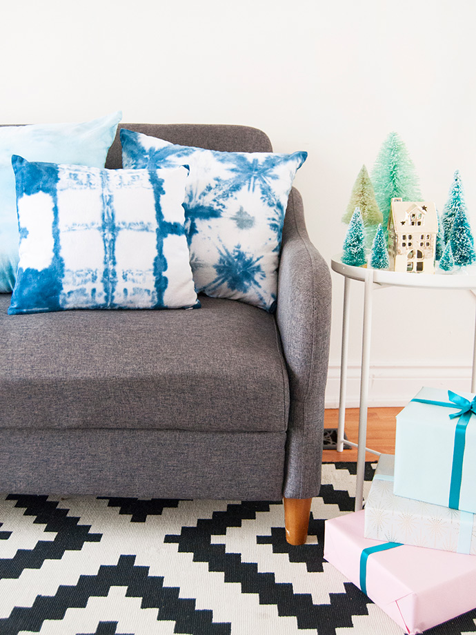 How to Make Shibori Pillows for the Holidays