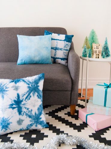 How to Make Shibori Pillows for the Holidays