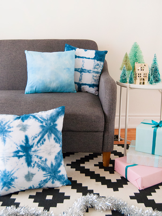 How to Make Shibori Pillows for the Holidays