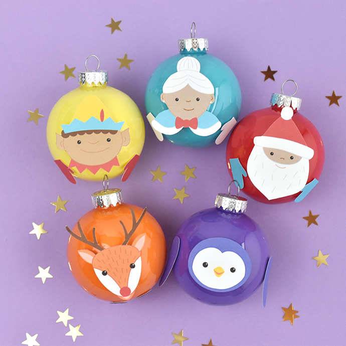 Printable Cut and Paste Christmas Ornaments