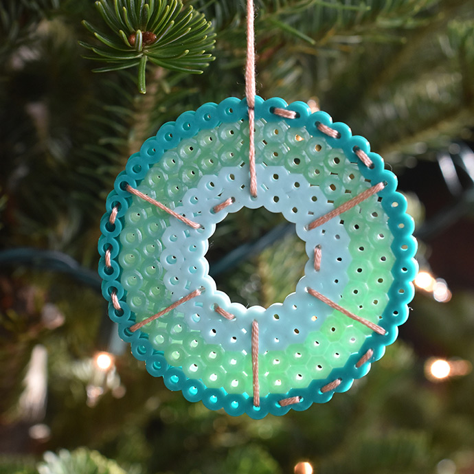 Stitched Perler Bead Ornaments