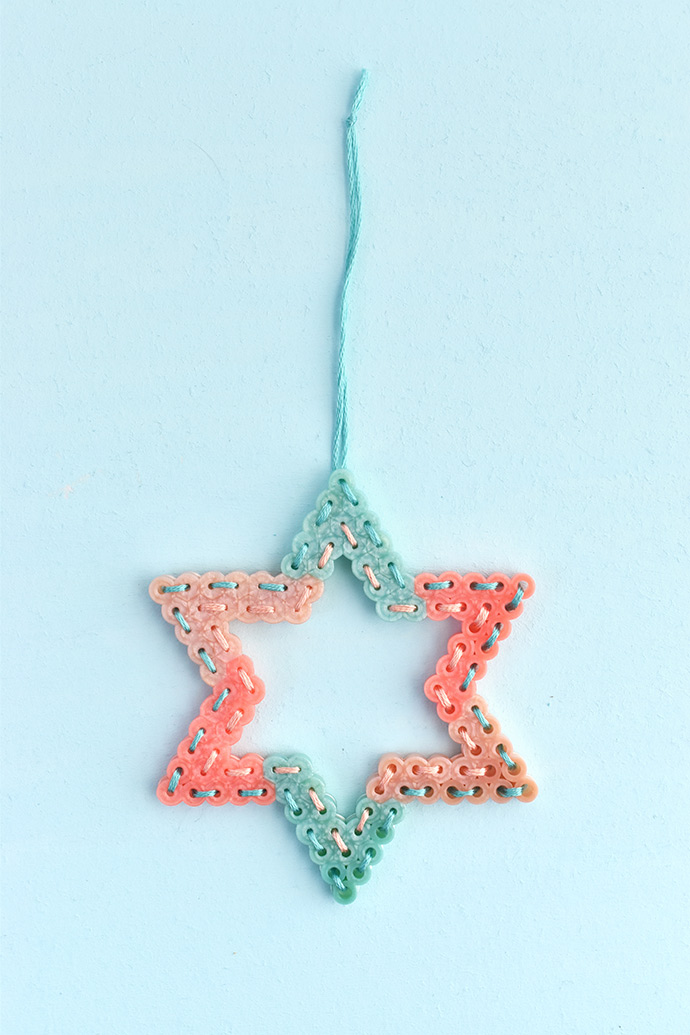 Stitched Perler Bead Ornaments