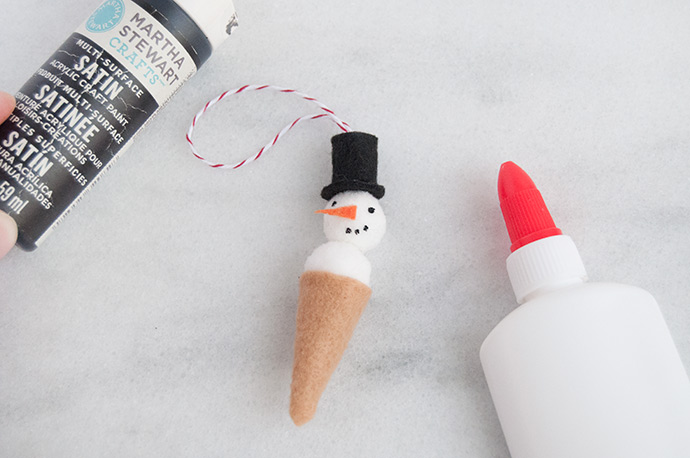 Snowman Ice Cream Cone Ornament