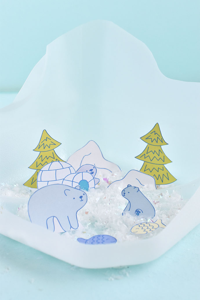 Printable Polar Bear Diorama Playset