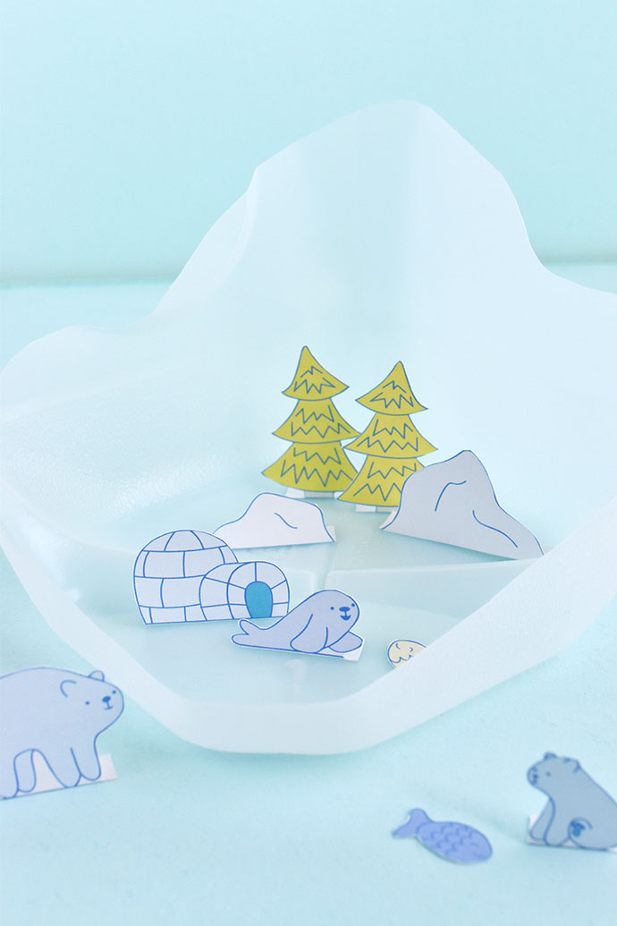 Printable Polar Bear Diorama Playset