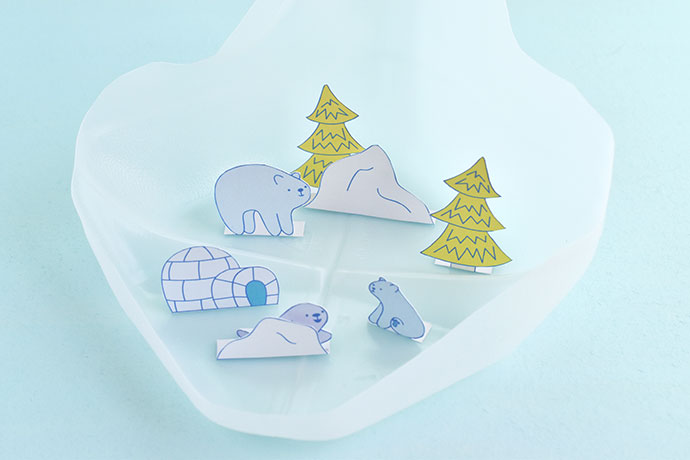 Printable Polar Bear Diorama Playset