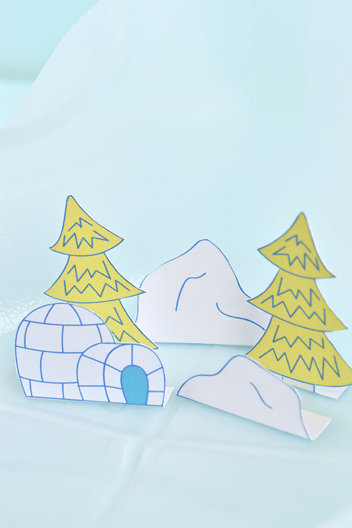 Printable Polar Bear Diorama Playset