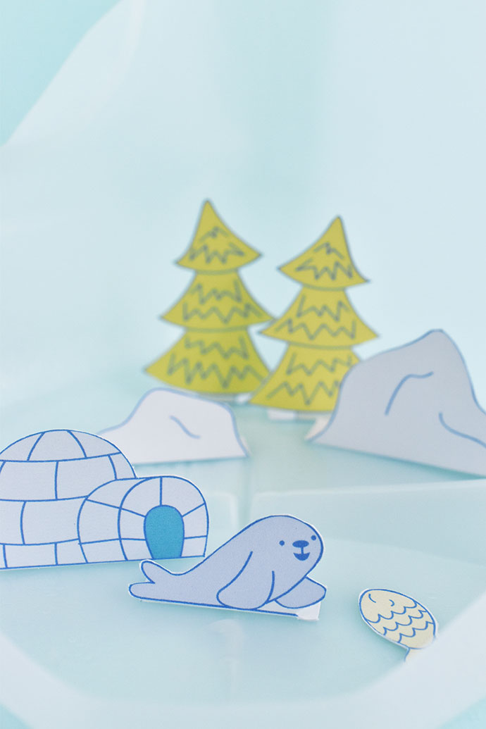 Printable Polar Bear Diorama Playset