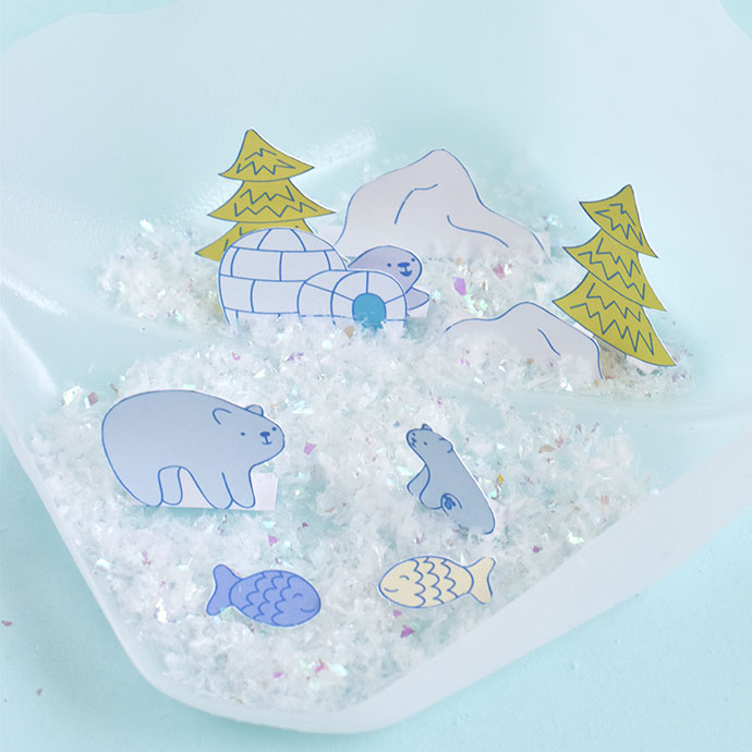 Printable Polar Bear Diorama Playset