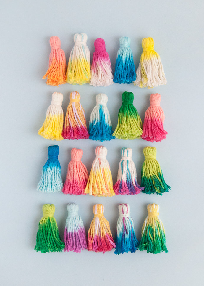 2-Minute Dye Tassel Baskets