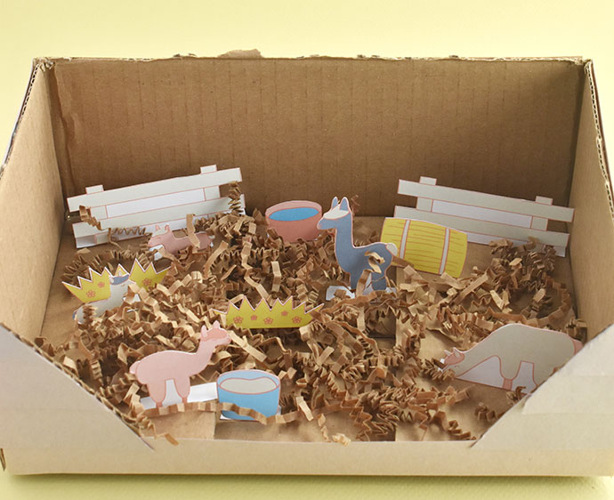 Printable Alpaca Farm Diorama Playset