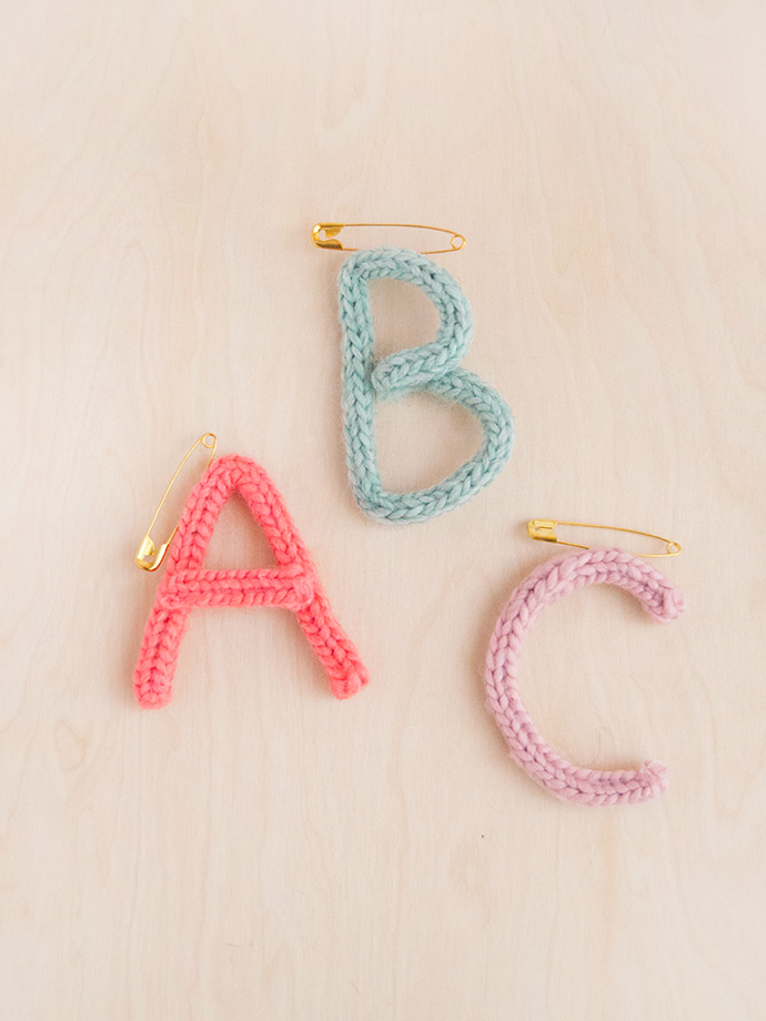 French Knit Monogram Brooch