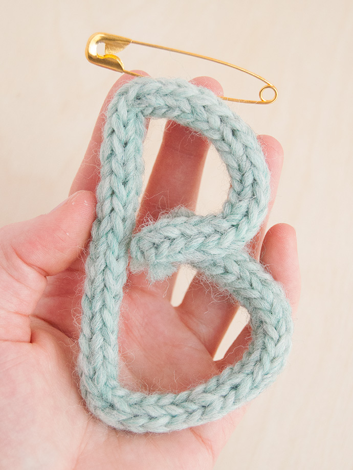 French Knit Monogram Brooch