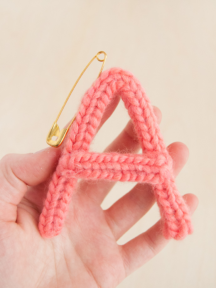 French Knit Monogram Brooch