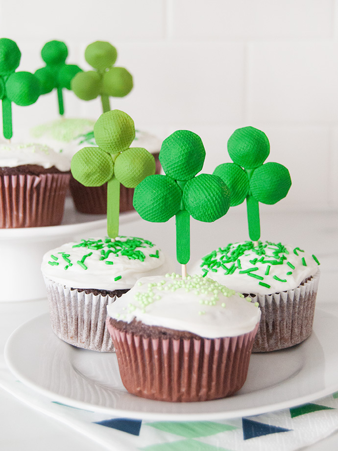 Pasta Shamrock Cupcake Toppers