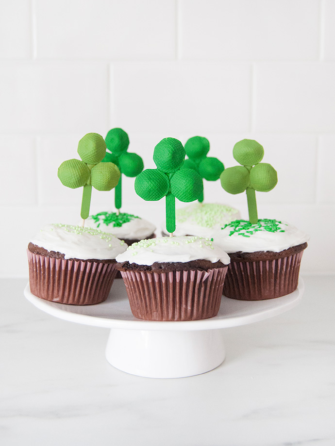 Pasta Shamrock Cupcake Toppers