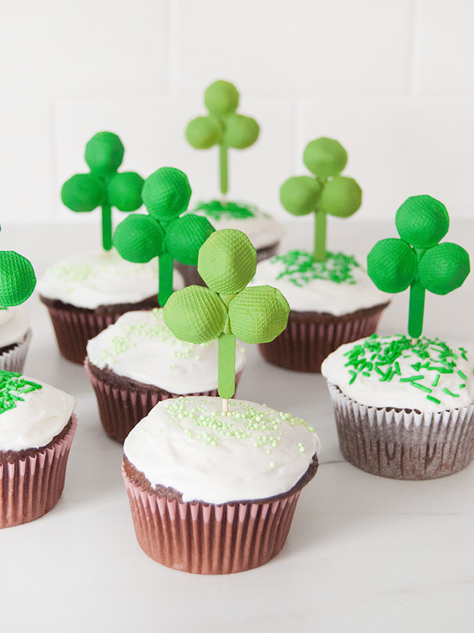 Pasta Shamrock Cupcake Toppers