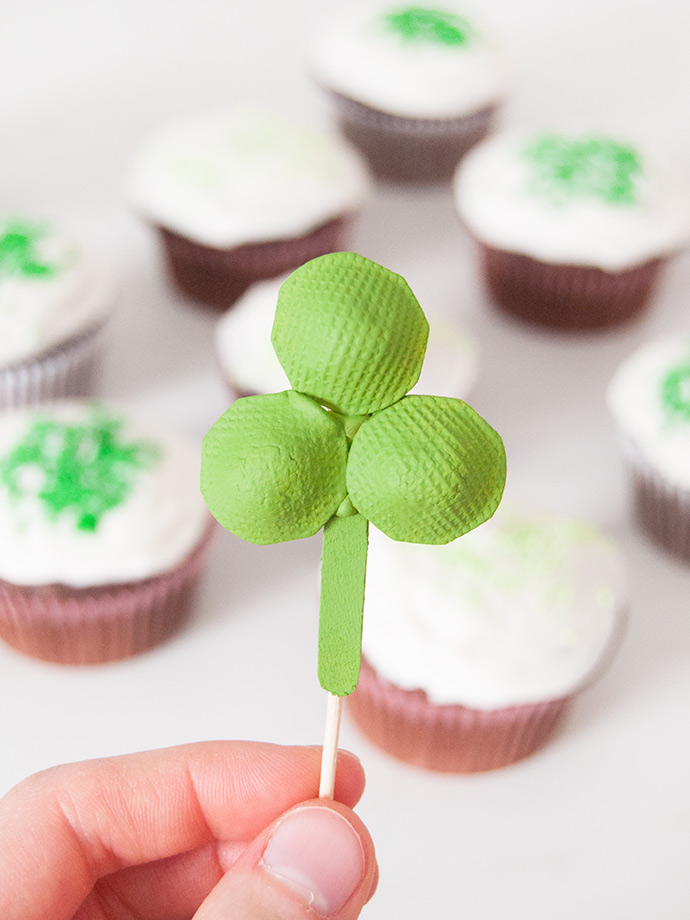 Pasta Shamrock Cupcake Toppers