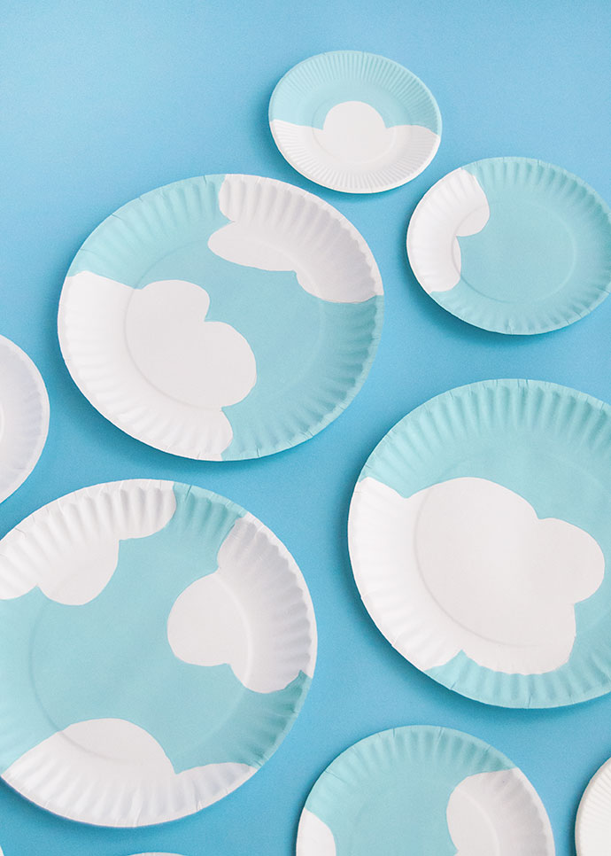 Painted Paper Plate Clouds