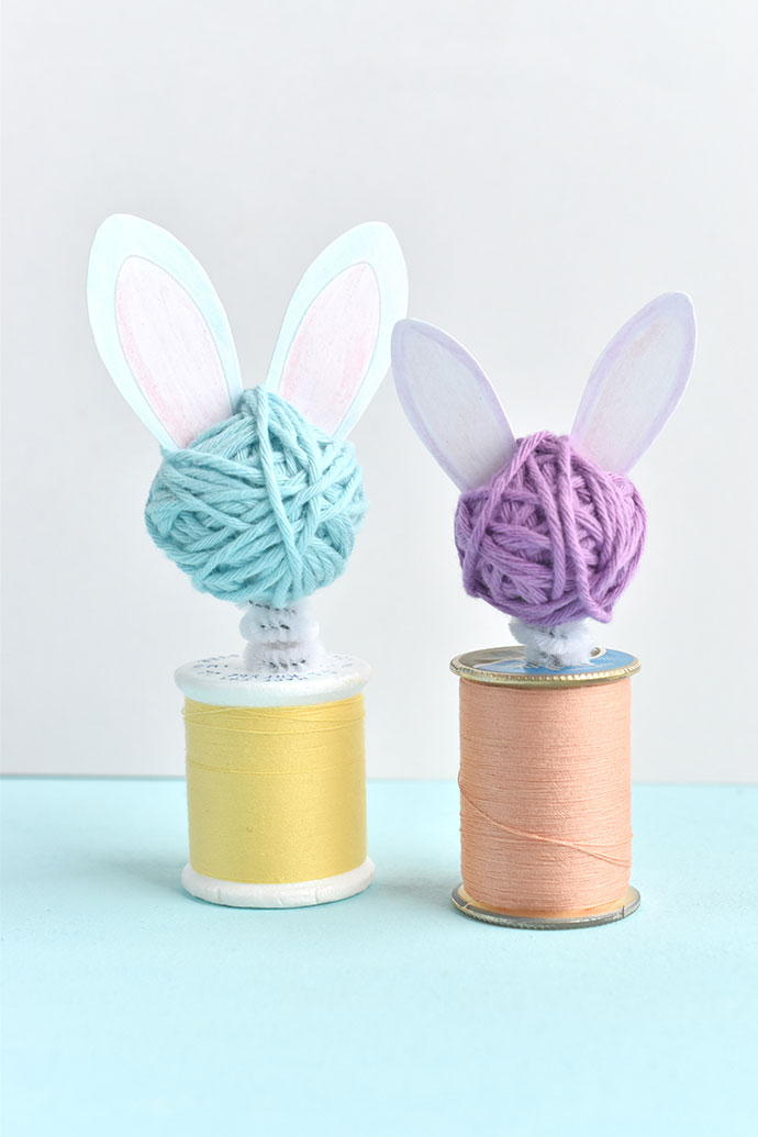 Bunny Bobble-Head Spool Dolls