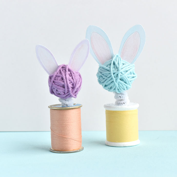 Bunny Bobble-Head Spool Dolls